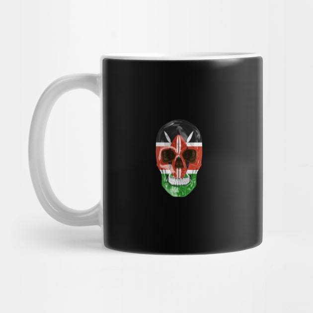 Kenya Flag Skull - Gift for Kenyan With Roots From Kenya by Country Flags